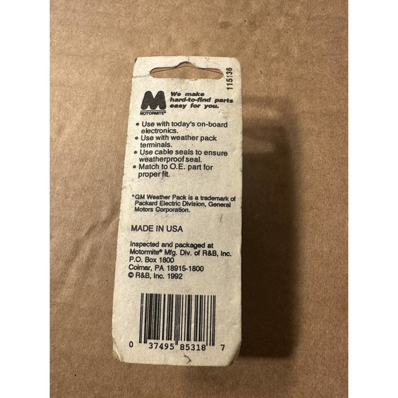 NOS GM Weather Pack Terminal HOUSING Dorman 85318 CONDUCT TITE - Picture 2 of 3